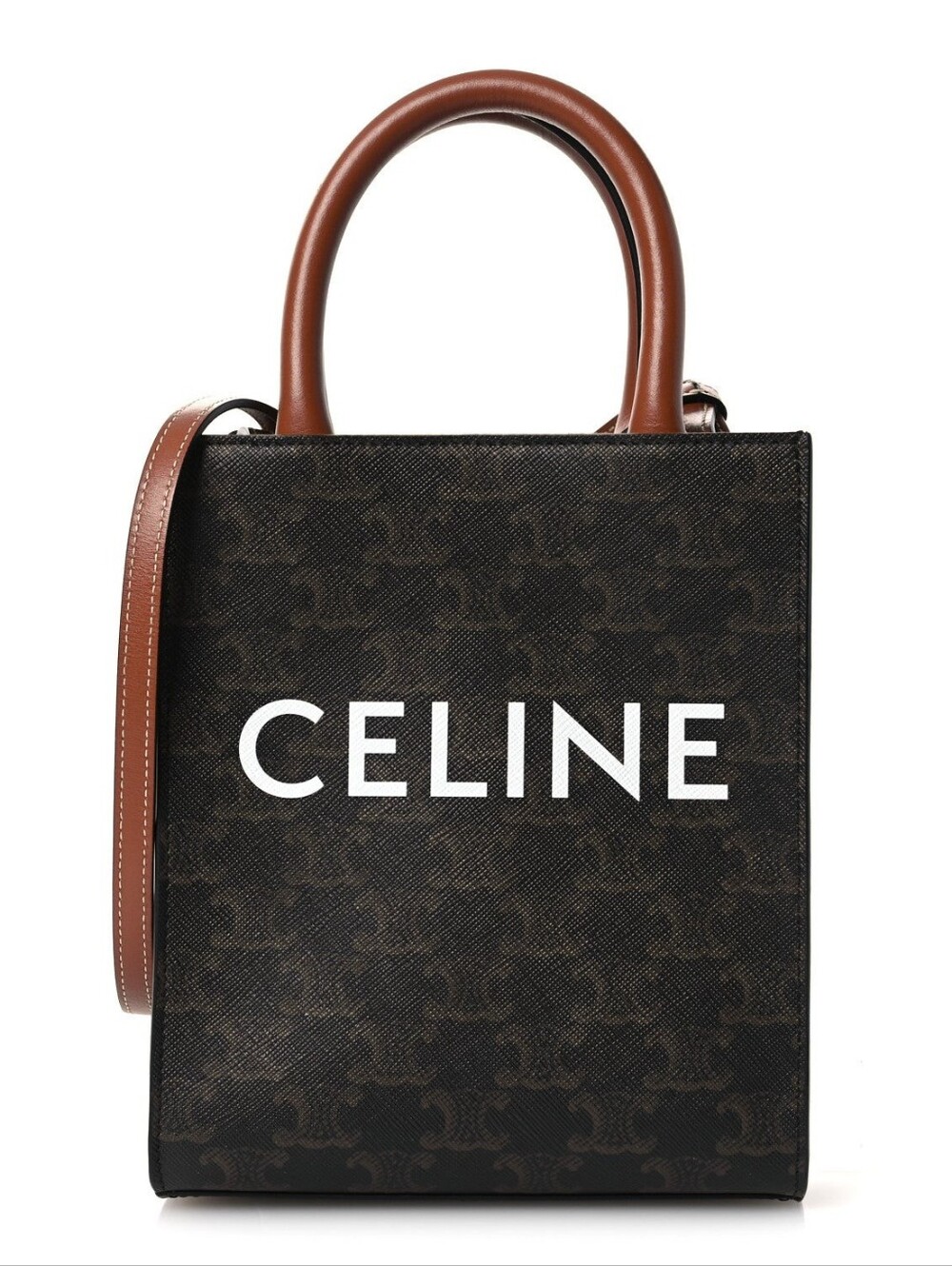 BRAND NEW!!! Celine Triomphe Canvas Calfskin Mini Vertical Cabas Tan - Picture 5 of 16
